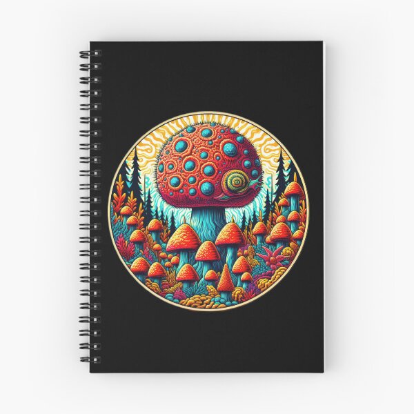 Item preview, Vintage Flowers colorful mushroom with snail in the forest, Vintage snail ,Mushroom Art,Vintage mushroom designed and sold by Expressions-Sel.