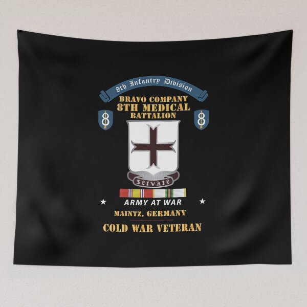 Item preview, Bravo Company - 8th Medical Battalion, 8th Infantry Division Scroll -  Maintz Germany - Cold War Vet w COLD SVC X 300 designed and sold by Military Insignia Products.