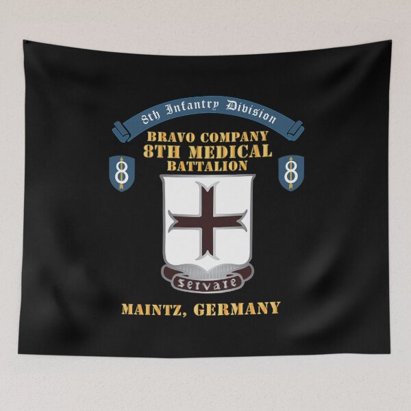 Item preview, Bravo Company - 8th Medical Battalion, 8th Infantry Division Scroll -  Maintz Germany  X 300 designed and sold by Military Insignia Products.