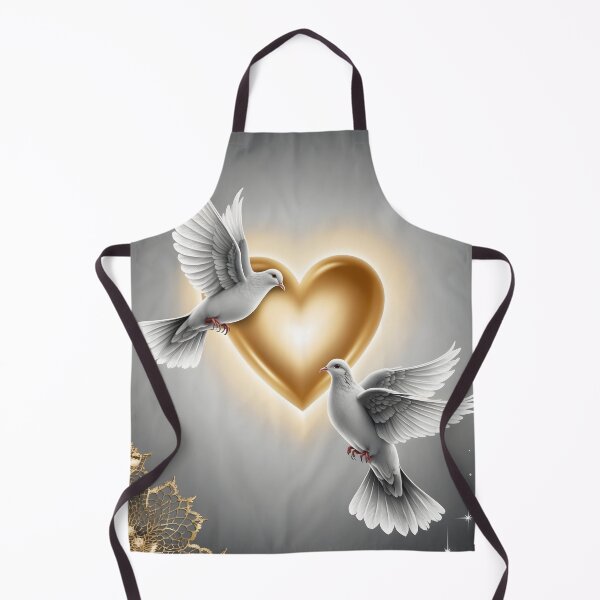 Item preview, Romantic Golden Heart with White Doves – Elegant Valentine’s Day Art by LaLi Designs designed and sold by LaLi-Designs.