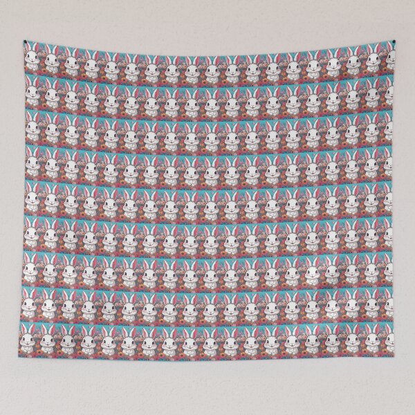 Item preview, A happy Bunny surrounded with a Flowers designed and sold by Jasna Dragun.