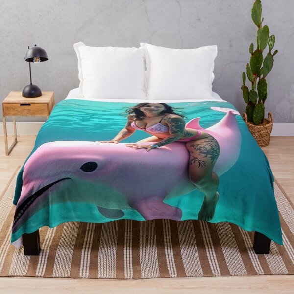 Item preview, Girl with pink dolphin designed and sold by Planet Utoppia.