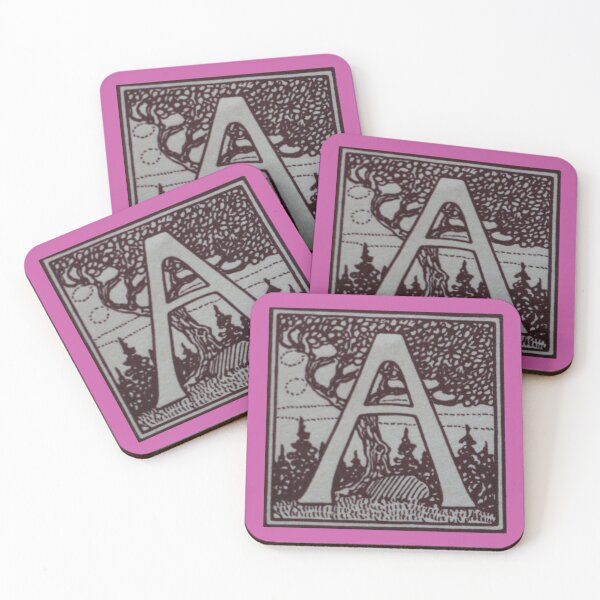 Item preview, Art by Mike Linocut and digitally edited, Alphabet Letter A, combinable designed and sold by allartbymike.