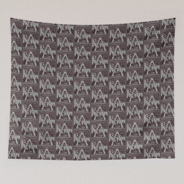 Item preview, Art by Mike Linocut and digitally edited, Alphabet Letter A, combinable designed and sold by allartbymike.