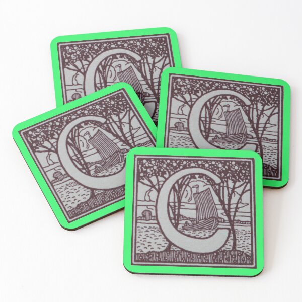 Item preview, Art by Mike Linocut and digitally edited, Alphabet Letter C, combinable designed and sold by allartbymike.