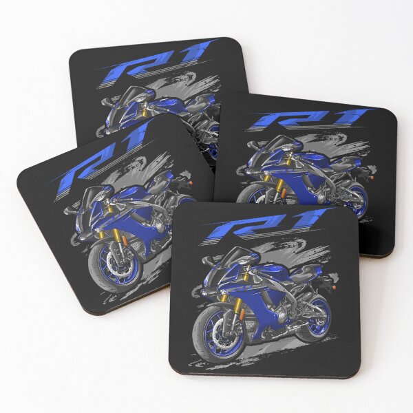 Artikelvorschau, Yamaha YZF-R1 2018 (Yamaha Blau) für Motorradfahrer entworfen und verkauft von MotoApparelHub.