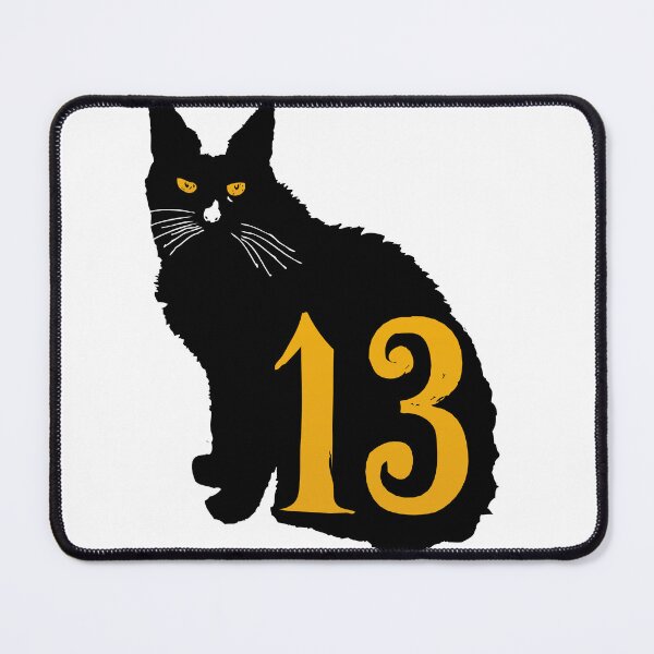 Item preview, black cat number 13 old school tattoo designed and sold by Achille3777.