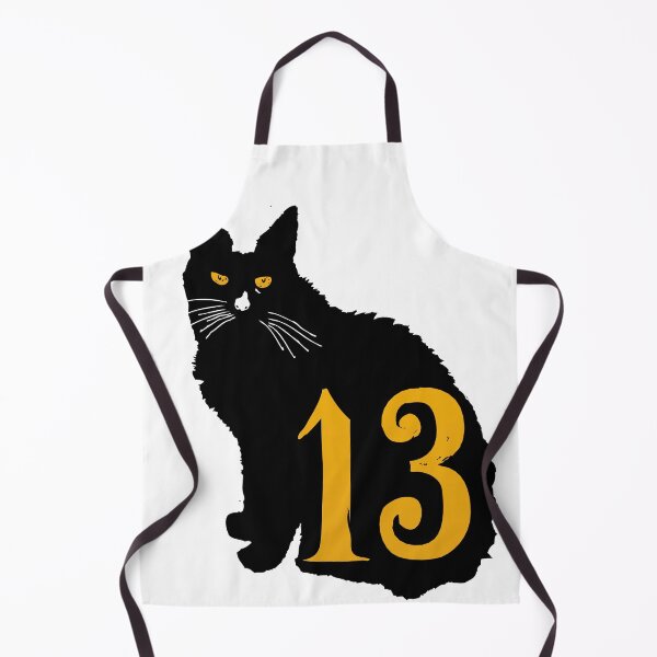 Item preview, black cat number 13 old school tattoo designed and sold by Achille3777.
