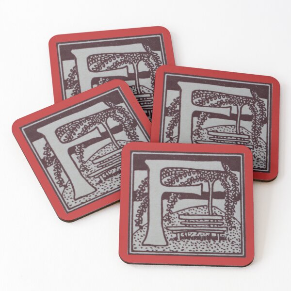 Item preview, Art by Mike Linocut and digitally edited, Alphabet Letter F, combinable designed and sold by allartbymike.