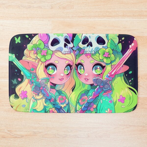 Item preview, Fantasy Warrior Twin Anime Girls designed and sold by bubblegoth.