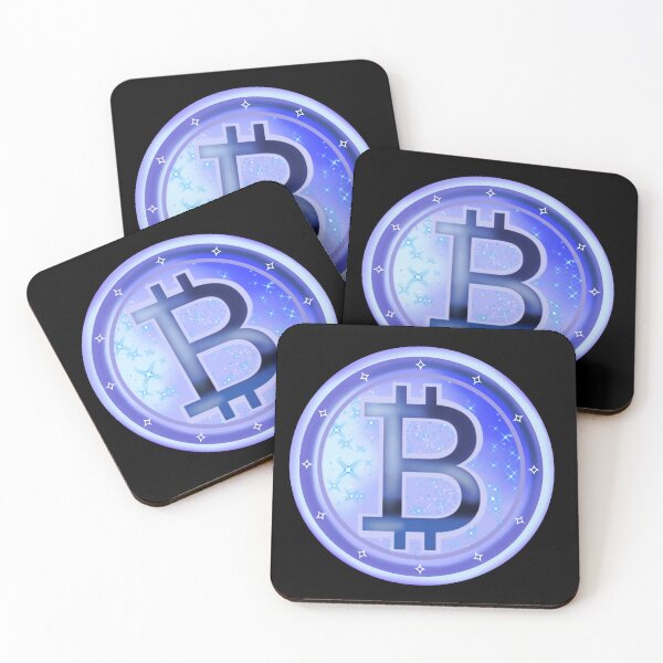 Item preview, Bitcoin symbol with stars, silhouette art, Bitcoin money symbol, Bitcoin sign in blue designed and sold by katecheerycake.