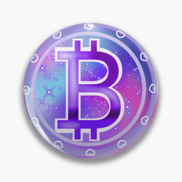 Item preview, Bitcoin symbol, silhouette art, Bitcoin money symbol, Bitcoin sign in purple, pink, and turquoise designed and sold by katecheerycake.