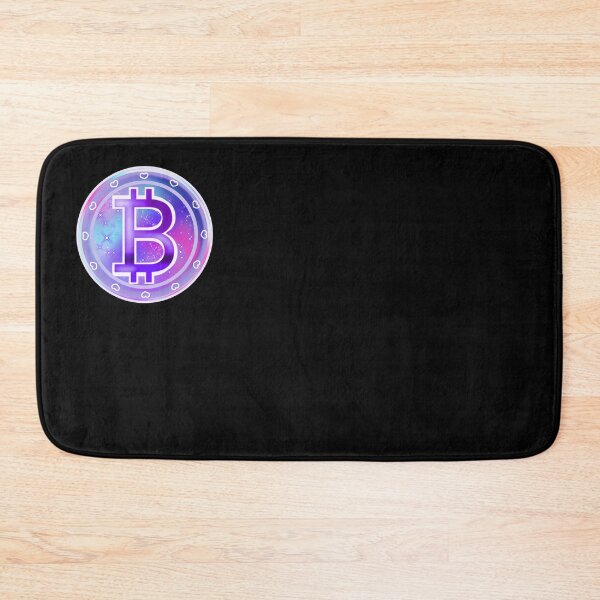 Item preview, Bitcoin symbol, silhouette art, Bitcoin money symbol, Bitcoin sign in purple, pink, and turquoise designed and sold by katecheerycake.