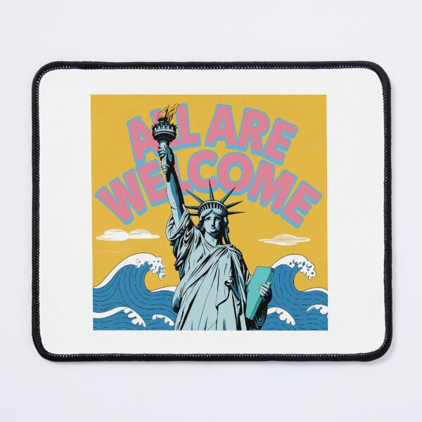 Item preview, America, Statue of Liberty, NY, New York, All are Welcome, funnyfits70, Humor, Funny, retro, vintages, funny quotes, animal humor, designed and sold by FunnyFits70.