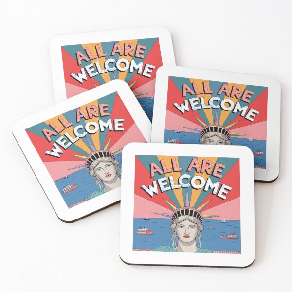 Item preview, America, Statue of Liberty, NY, New York, All are Welcome, funnyfits70, Humor, Funny, retro, vintages, funny quotes, animal humor, designed and sold by FunnyFits70.