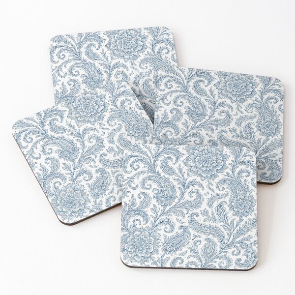 Item preview,  Blue and White Vintage Paisley Floral Pattern – Classic Porcelain-Inspired Design designed and sold by Gold Turtle  Lina.