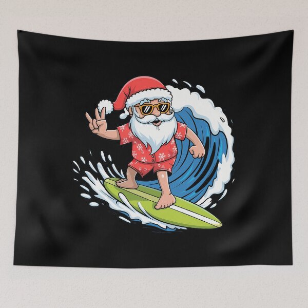 Item preview, Cool Surfing Santa designed and sold by tearbytea.