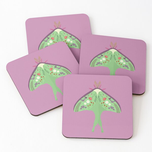 Item preview, Folk floral luma moth designed and sold by JennyPrintsUK.