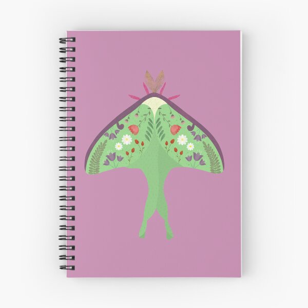 Item preview, Folk floral luma moth designed and sold by JennyPrintsUK.