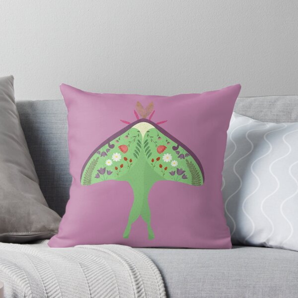 Item preview, Folk floral luma moth designed and sold by JennyPrintsUK.