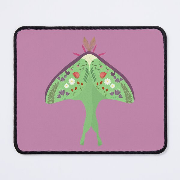 Item preview, Folk floral luma moth designed and sold by JennyPrintsUK.