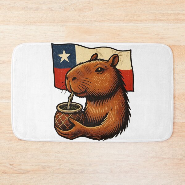 Item preview, Funny Capybara Drinking Mate with Chile Flag – Cool South American Vibes designed and sold by flamini.