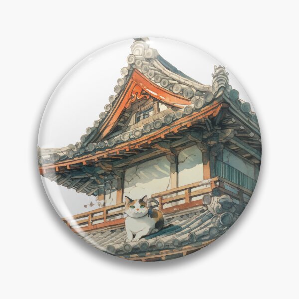 Item preview, Cat on the temple roof designed and sold by Kunst-Shirt.