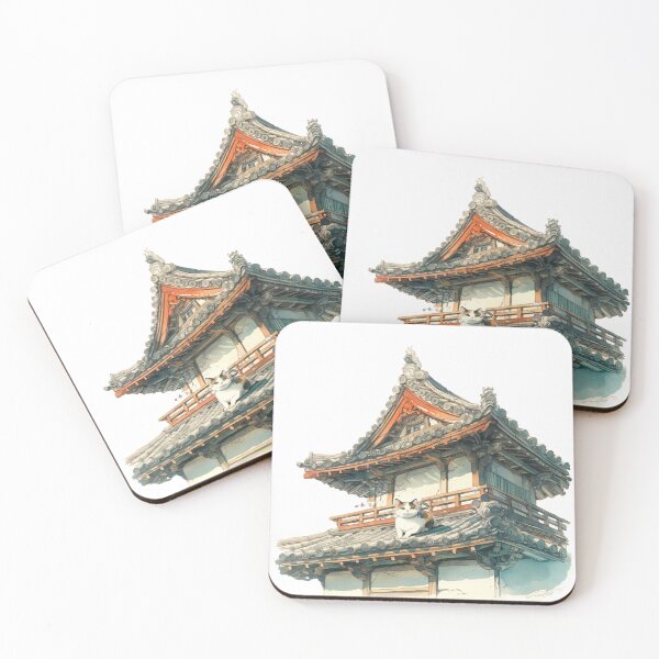 Item preview, Cat on the temple roof designed and sold by Kunst-Shirt.