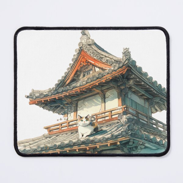 Item preview, Cat on the temple roof designed and sold by Kunst-Shirt.