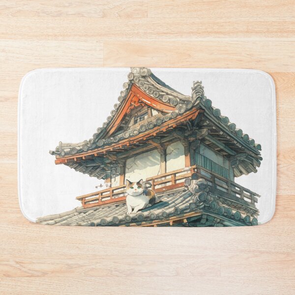 Item preview, Cat on the temple roof designed and sold by Kunst-Shirt.