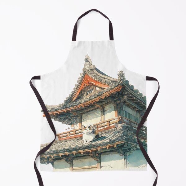 Item preview, Cat on the temple roof designed and sold by Kunst-Shirt.