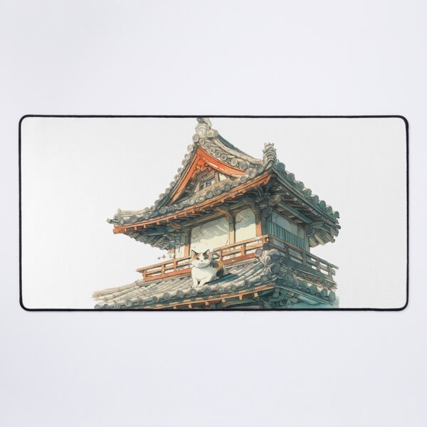 Item preview, Cat on the temple roof designed and sold by Kunst-Shirt.