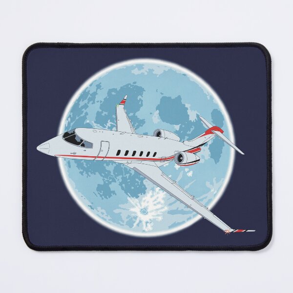 Item preview, Bombardier Challenger 350 Jet Night Flight Full Moon designed and sold by skye-studio.