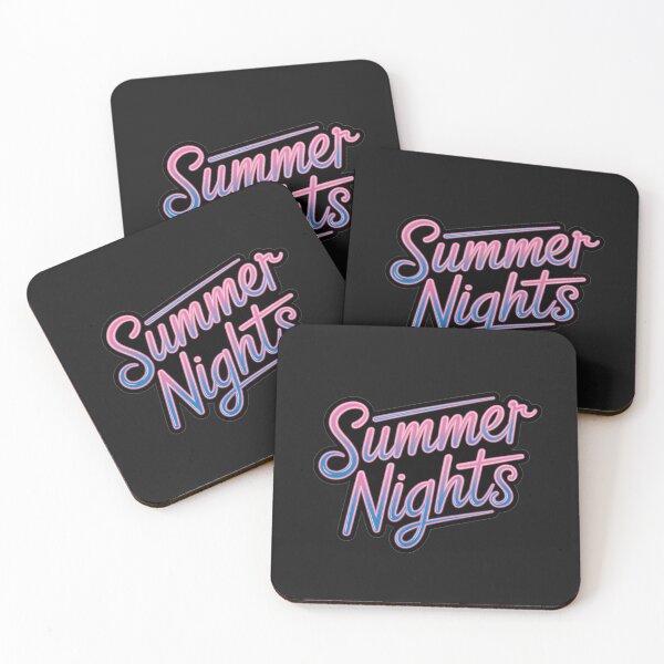 Item preview, A modern, glowing neon-style font  with "Summer Nights"typography designed and sold by Zineshopz.