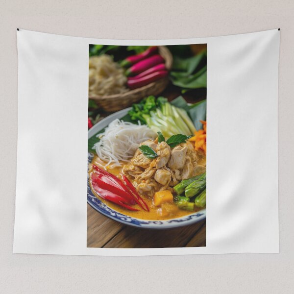 Item preview, Thai Chicken Curry with Rice Noodles (Khanom Jeen Gaeng Gai) designed and sold by TOOKTIKshop.