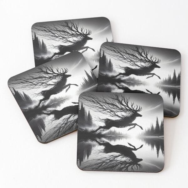 Item preview, Running Deer Reflection, Ai Generated Art  designed and sold by ACC .