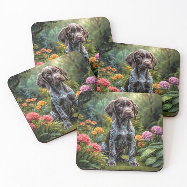 Item preview, Hilde German Shorthair Pointer Puppy Portrait designed and sold by Heart and Soul Studio.