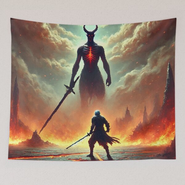 Item preview, Final Stand – Warrior vs. the Infernal Titan designed and sold by AbstractAnom.