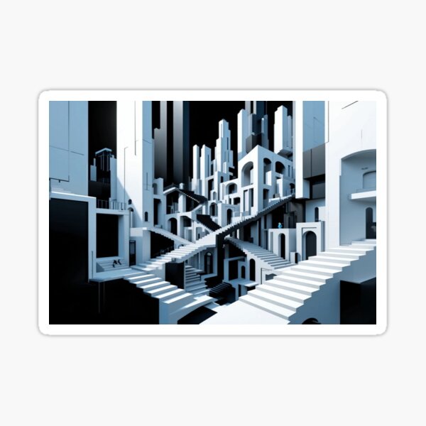 Vista previa del artículo con la obra «Laberinto Imposible», diseñado y vendido por AlgorithmiaArt.