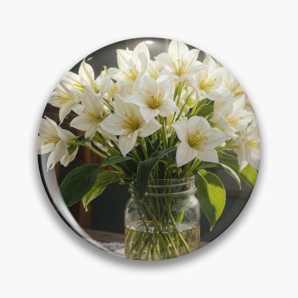Item preview, White Trillium Bouquet On a Lace Doily designed and sold by Maria Dryfhout.