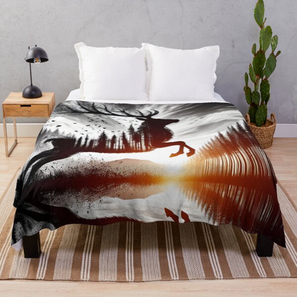 Item preview, Deer Reflection and Sunset, Ai Generated Art designed and sold by ACC .
