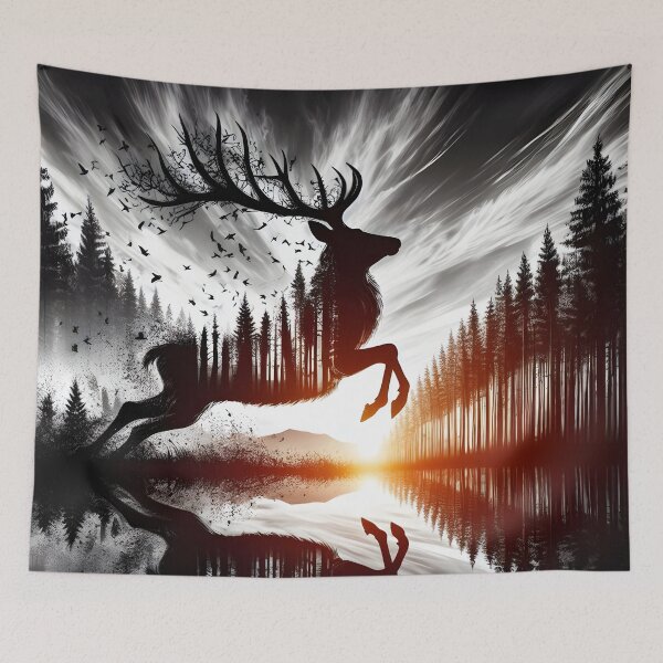Item preview, Deer Reflection and Sunset, Ai Generated Art  designed and sold by ACC .
