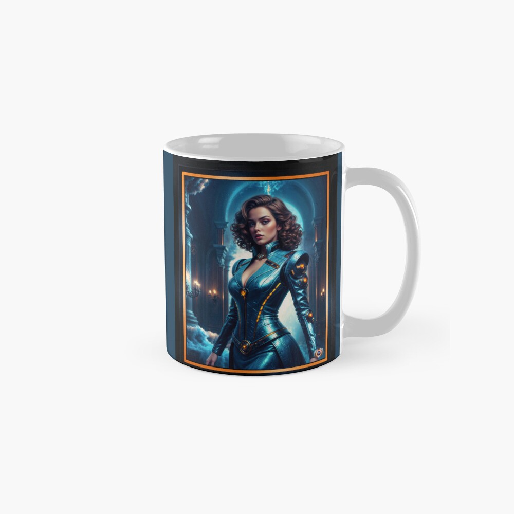 A Portrait Capturing The Mysterious Elegance Of Elena Vasilievna Captivating AI Concept Art by Xzendor7 Decorative Art Print Coffee Mug