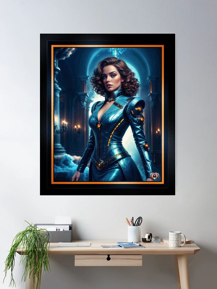 A Portrait Capturing The Mysterious Elegance Of Elena Vasilievna Captivating AI Concept Art by Xzendor7 Room Decor Poster Art Print