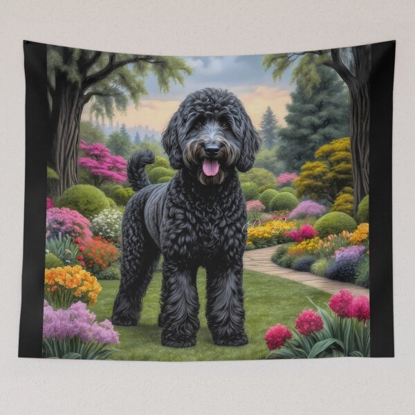 Item preview, Guthrie Black Goldendoodle Dog Portrait designed and sold by Heart and Soul Studio.