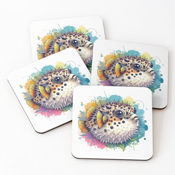 Item preview, Beautiful puffer fish with the colorful background designed and sold by Marcoshop10.