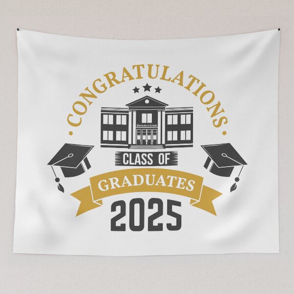 Item preview, Congratulations Graduates 2025: Graduation Design with School Building designed and sold by Polarisofficial.