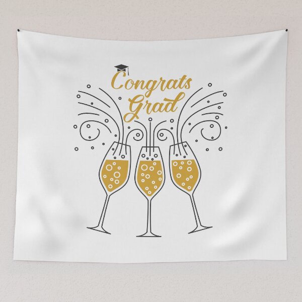 Item preview, Congratulations Graduate: Champagne Glass Design designed and sold by Polarisofficial.