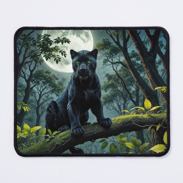 Item preview, Black Panther On Tree Branch In Moonlight designed and sold by Maria Dryfhout.