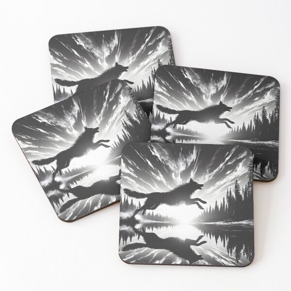 Item preview, Running Wolf Reflection, Ai Generated Art  designed and sold by ACC .